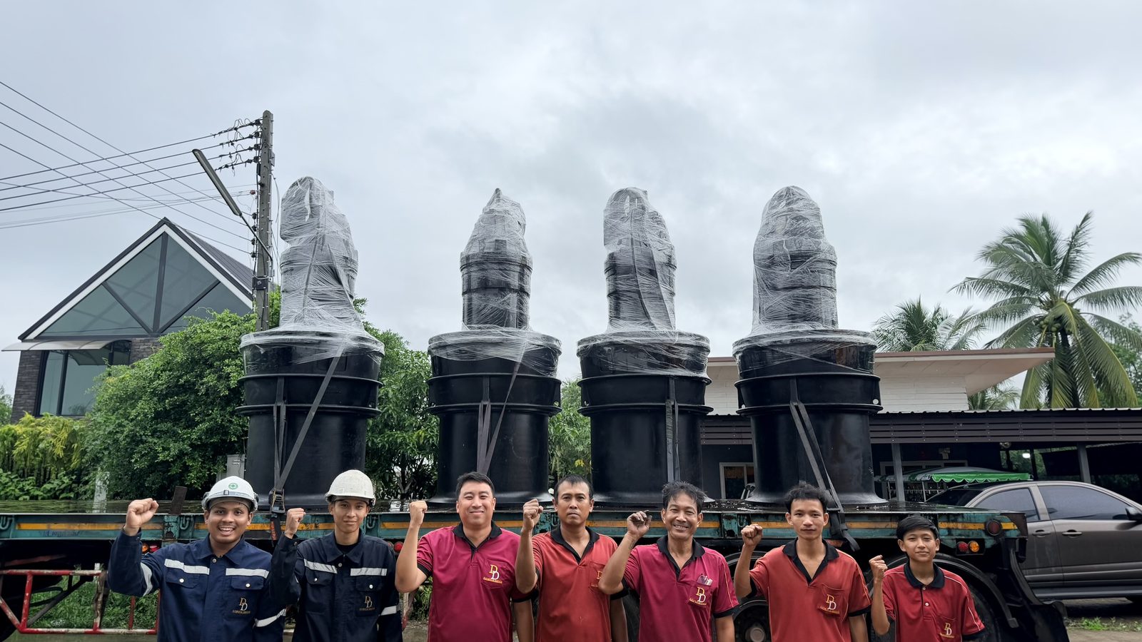 ส่งมอบปั่มสูบน้ำ 345 kw 4ตัว น้ำหนักรวม 32.4 ตัน